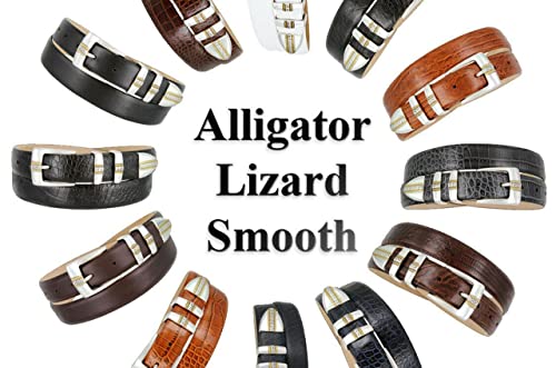 S5825 Genuine Full-Grain Cowhide Leather Designer Dress Golf Belt 1-1/8"(30mm) Wide, Multi-Style Options3