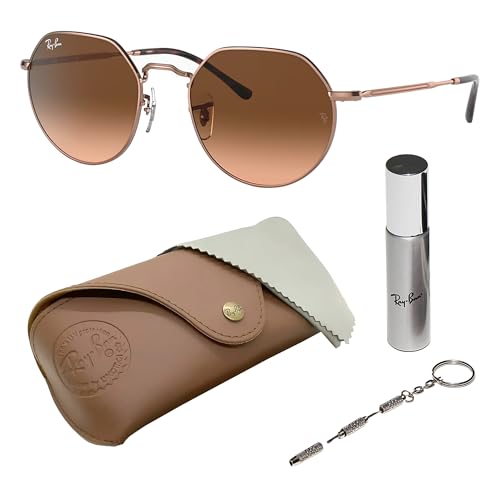 Image of Ray-Ban RB3565 JACK Square-Round Shaped Sunglasses for Men & Women with Official RAYBAN Eyewear Kit
