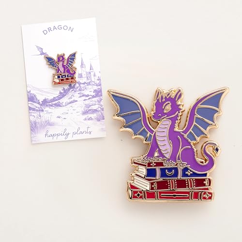 Fantasy Dragon Book Lovers Pin: Enchanted Dragon Fantasy Book Hard Enamel Pin - Literary Collection Gift2