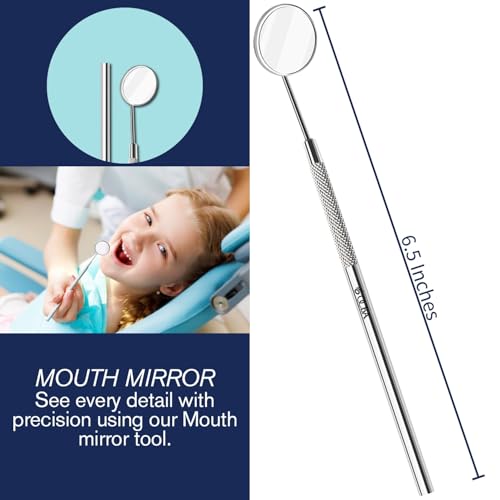 3Pcs Dental Kit Edelstahl Zähne Kit Professionelle Zahnhygiene Tools Mundspiegel, Zahnstein Schaber und Double Pointed Meißel