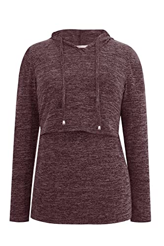 Smallshow Women's Nursing Tops Long Sleeve Breastfeeding Shirt Hoodie Medium Wine #TOP1