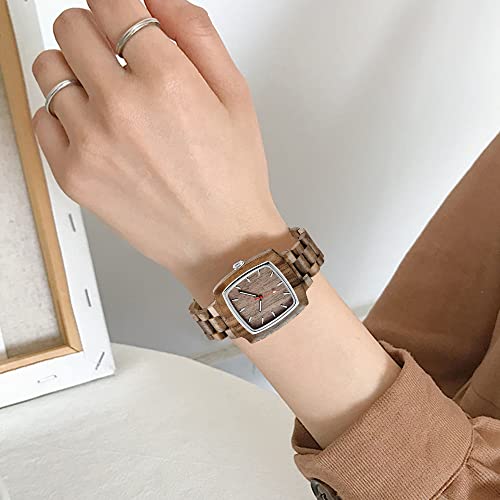 Montre en bois tendance carrée pour un style vintage quotidien - 7