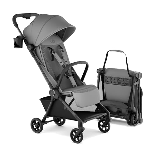 Image of Mompush Nexis Carbon Travel Stroller, Ultra-Lightweight 11.5 lbs, Compact & Airplane Carry-On Approved, One-Second Auto-Fold, One-Hand Full Recline, from Birth to 50 lbs, JPMA Certified