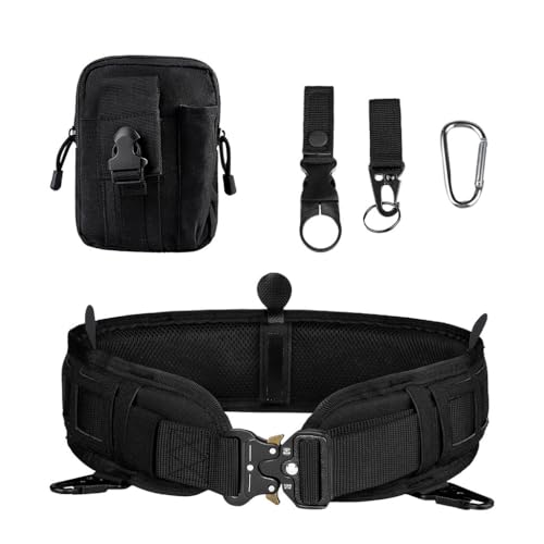 Tactical Belt with Pouches 5 in 1 Utility Metal Buckle 1.5 Inch Nylon Tactical Belt for Sports Outdoors Hunting