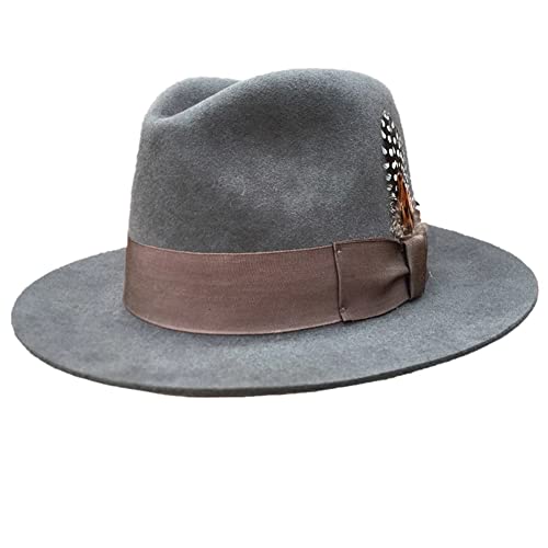 Chapeau-de-Luxe-Angora-Fedora-Michael-Jackson-Gentleman-Hat-Noir-Gris-Vintage-Western-Cowboy-Hat-Chapeau-Melon-Retro-pour-Hommes-Chapeau-Fedora-Chapeau-de-Jazz-a-Large-BordGrisXL-61cm