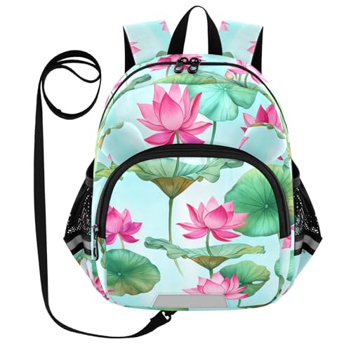 Lotus Leaves Toddler Harness Backpack for Boys Girls 3-6 Years Kids Backpack with Anti Lost Safety Leash Child Leash Backpack for Preschool Walking Travel