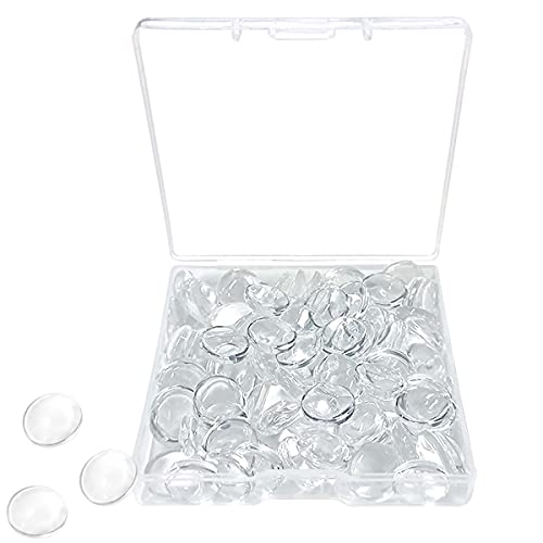 90PCS Clear Round Glass Cabochons Dome Tiles, 12MM Flat Back Clear Dome Cabochons Set for DIY Craft Photo Charms, Cameo Pendants, Rings, Necklace and Jewelry Making