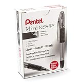Pentel RSVP Mini Ballpoint Pen, (1.0mm) Medium Line, Red Ink, 12 pack (BK91MNB-B)