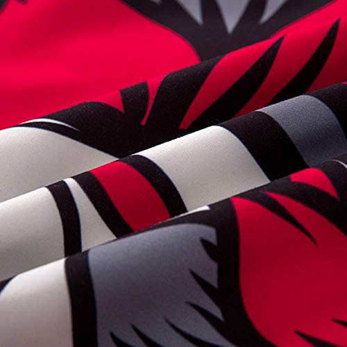 Gothic Skull Comforter Cover Set Queen Size, Death Skull Duvet Cover For Boys Girls Adults Sugar Skull Bedding Set Skeleton Decor Bedspread Cover Red Rose Floral Bedding,1 Duvet Cover 2 Pillow Shams #TOP5