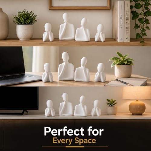 Image of Family Statue - Set of 4(5 inches) | Abstract Human Figurines for Home Decor | Decorative Statues for Living Room, Bedroom & Shelf Decor | Gift for Housewarming & Anniversary
