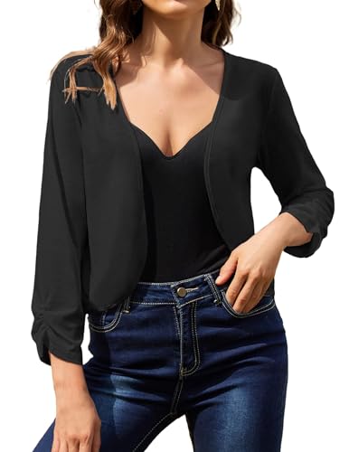 Hotouch Bolero Damen Bolerojacke Festlich Jacke Strickjacke 3/4 Ärmel Open...