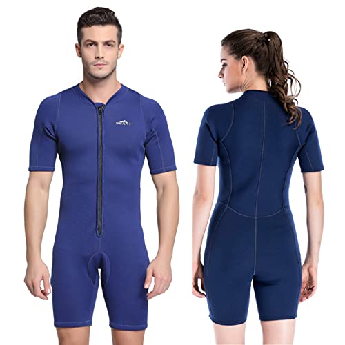 TOYOMO Shorty Wetsuit for Men Women 2MM Neoprene Front Zip Dive Suit One-Piece Swimsuit for Diving Snorkeling Surfing Swimming,Men,XL