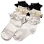 3 Pairs-black+white+beige