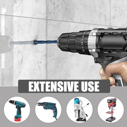 10 Pcs Diamond Drill Bit Set, Alloy Glass Drill Bits, Multifunctional Diamond Hole Saw Set for Precise Drilling on Porcelain, Ceramic, Marble, Sizes 1/4\" 5/16\" 3/8\" 3/16\", Built-in Solid Cooling Wax
