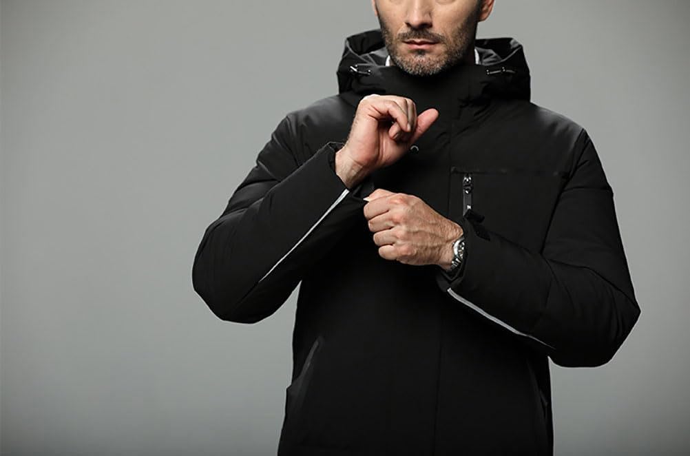 Herren Winterjacke Lange Daunenjacke Warm Parka Jacke mit Kapuze Männer Coat Steppjacke Verdicken Wintermantel Casual Daunenmantel Oberbekleidung Outdoorjacke