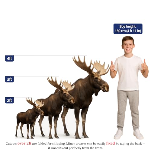 Image of Moose 3FT Life Size Cardboard Cutout - A Fun Animal Standup for Photo Booths, Birthday Parties, and Events