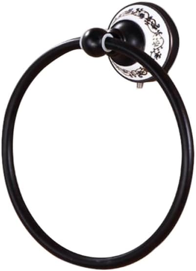 Polished Metal Bath Towel Ring Round Hanger Sturdy Base Rotating 180° Modern Bathroom Accessory