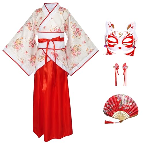 CRFASIBE Costume Filles Hanfu, Ensemble Traditionnel Chinois, Déguisement Chinois Enfant avec...