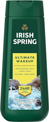 Irish Spring Ultimate Wake Up Tea Tree Face & Body Wash, Moisturizing Body Wash,18 Fluid Ounce,532ml