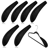 ZAHD 6 PCS Samt Kleiderbügel Schulterpolster Kleiderbügel Schulterpads Aus Stoßdämpfende Schwarze Samt Schulterpolster Beflockte Schulterprotektoren Former Für Zuhause (Schwarz)