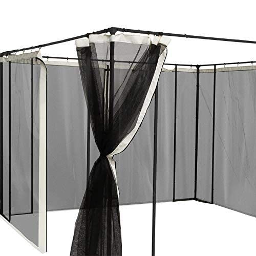 Red de malla de repuesto universal de 10 x 10 pies para kioscos de patio y tiendas de campaña con cremalleras, (solo pared lateral) beige, negro 5