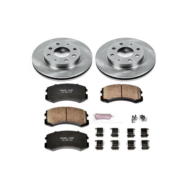 Image of PowerStop Front Brake Kit for Mitsubishi Lancer 2002-07 - Z17 Ceramic Brake Pads & Disc Rotors Replacement, KOE1092