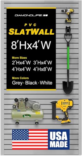 DLDirect 8×4 Heavy Duty PVC Slatwall (Grey)