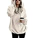 Homemarke Damen Oversize Plüsch Teddybär Fleece Outwear Mantel Mit Kapuze Cartoon Sweatshirt