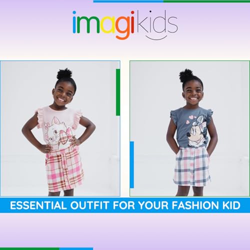 Disney Minnie Mouse Toddler Girls T-Shirt and Skirt Plaid Gray/Pink 3T - image 2