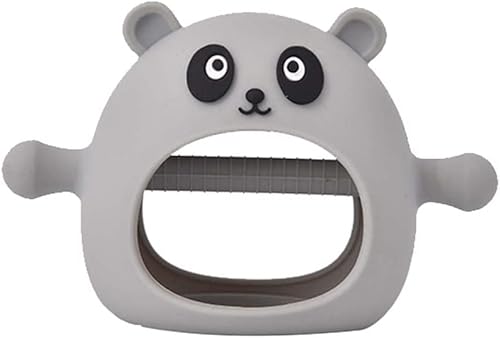 歯固め食品級シリコンBPAフリーベビー歯固め赤ちゃん手首にはめる歯固めベビー用歯がため出産祝いかわいい赤ちゃんおもちゃ高耐久性(グレー)