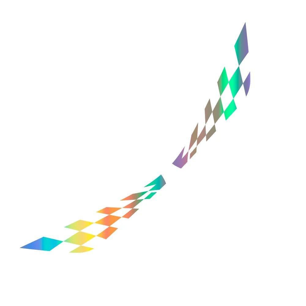 Dabhuoc Colorful Laser 2Pcs Car Door Side Lattice Vinyl Film Stickers Racing Auto Body Decor Decal Accessories(Colorful Laser)