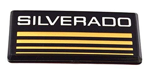 Aimoll 2pcs Cab Emblem Badge Side Roof Pillar Decal Plate for Chevy Silverado 88-98 90 91 Suburban Tahoe (Yellow line)