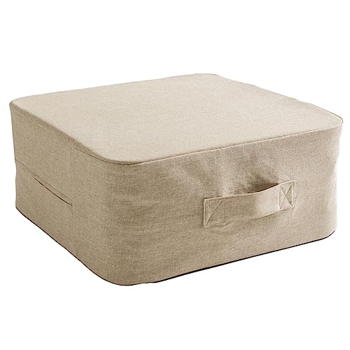 システムK 【膝に負担を掛けない踏み台昇降】エクササイズ トランポリン 自重トレーニング 静音クッション ダイエット スポーツ用品 ながら運動 45×45cmサイズ アイボリー 幅45cm アイボリー