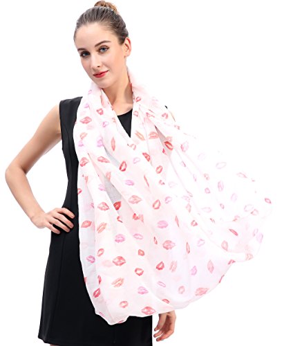 Lina & Lily Lips Print Women's Infinity Scarf Lightweight4