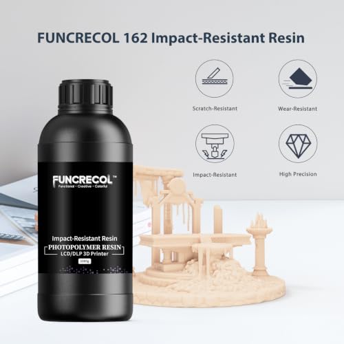 Image of Tough 3D Printer Resin, Wear Resistant & Impact-Tough Resin for BJD Models & Articulated Figures, High Precision Soomth Matte Finish 3D Printing Liquid for LCD DLP MSLA Printers (Skin, 1KG)