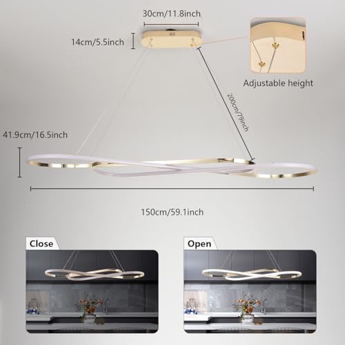 Image of Gold Modern LED Pendant Chandelier Light