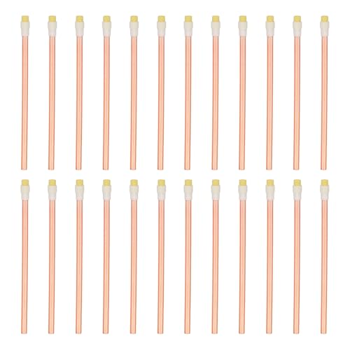 PATIKIL HB鉛筆 24個入り 六角形 グラファイト鉛筆 7mm 薄型 木製 ラウンド ゴム付き 事務所 作図 オレンジ