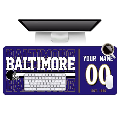Image of ANTKING Baltimore Mouse Pad Custom Name and Number Desk Pad for Men Women Youth Gifts
