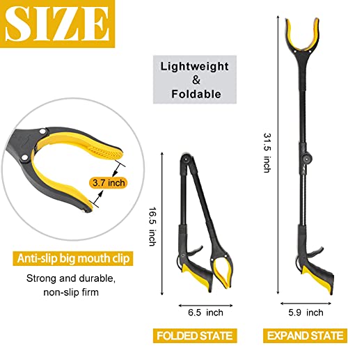Image of Fish Tank Accessories - 31 inch Aquarium Tweezers Grabber for Aquarium Landscaping Decoration Grab and Place Garbage Cleanup Foldable Gripper Multi-Function Mobility Aid Reaching Assist Tool(Yellow)