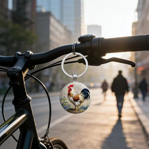 Chicken Keychain Set - 2PCS Funny Rooster Alloy Decor Keyring Gift - Image 5