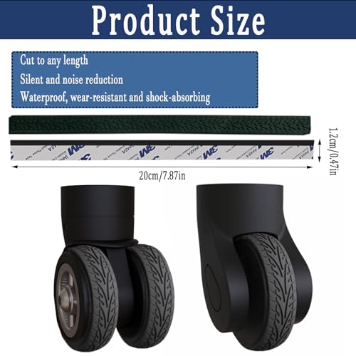 Luggage Wheel Covers Luggage Wheel Protector 8 Pcs Silent Noise Reduction Shock Absorbing Caster Cover for Carry-on Luggage with Wheels (Black)2