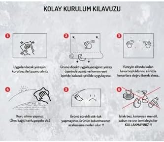 ARVALE 60 Cm X 3 Metre Elektrostatik Duvar Koruyucu Yazı Tahtası Mutfak Notluk Ofis Okul Kurs Malzemeleri - Görsel 7