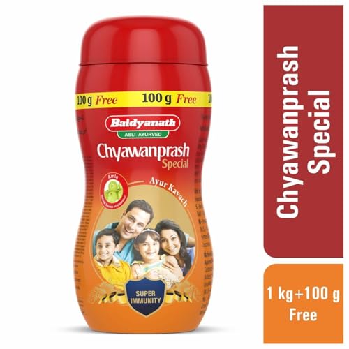 Image of Baidyanath Asli Ayurved Chyawanprash Special, 1kg + 100g Free for Adults & Kids -47 Vital Ayurvedic Ingredients & Baidyanath Asli Ayurved Nagpur Chyawan-Fit Sugarfree Chyawanprash(1 Kg), Pack of 1