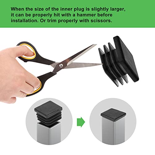 Image of 10 Pack 1 inch Inch (25 X 25 mm) Square Plastic Hole Plugs for Square Metal Tubes, Fences, etc.