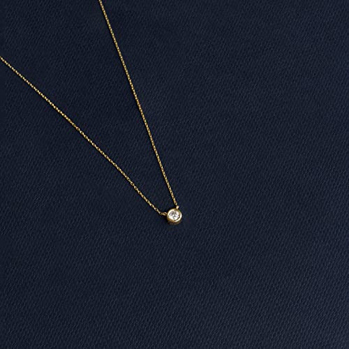 Gelin 0.05 Carat Bezel-Set Natural Diamond Necklace in 14K or 10K Solid Gold4