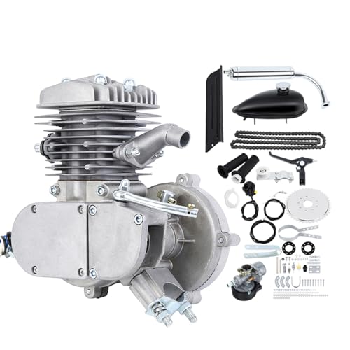 Questo kit motore a benzina da 50cc è utilizzato per aggiornare una bicicletta normale a una bicicletta motorizzata, fornito con tutto il materiale necessario per una facile installazione
