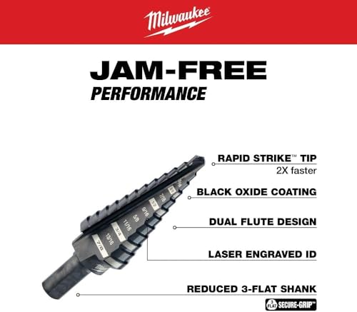Image of Milwaukee 48-89-9221 3 Piece Step Drill Bit Set
