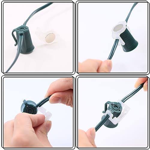 Image of Strong Magnetic Christmas Light Clips,Nickel-Plated Magnet Clips,Hang Hooks for Outdoor Christmas String Light /3m Light /Strip Light /C9 Holiday Lighting Sockets,Box of 50