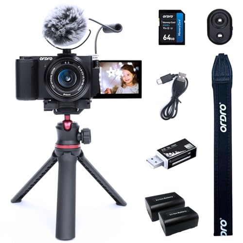 ORDRO G730 - Fotocamera mirrorless con video 5K, AF/MF, zoom ottico 12X, 3,2 pollici con schermo...