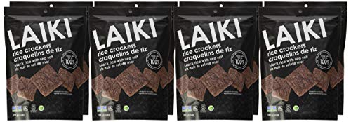 Laiki Black Rice Crackers - Gluten Free Snacks - Deliciously Light And Airy Crunch - Allergen-Friendly, Vegan, Non-Gmo Verified, Fodmap Friendly Rice Crackers Red Rice - 3.53 Ounce Bag (Pack Of 8) #TOP5